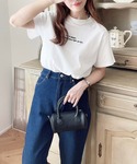 tシャツ 半袖 ロゴ刺繍半袖Tシャツ レディースの詳細画像5