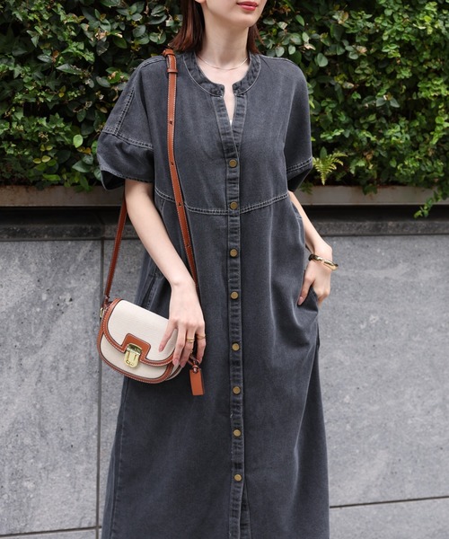 sakishimatokyo シャツワンピース 「選べる着丈」スタンドカラーシャツ