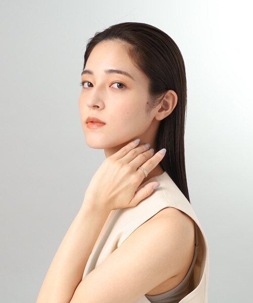 COCOSHNIK（ココシュニック） 指輪 リング K10 2連チェーンモチーフ