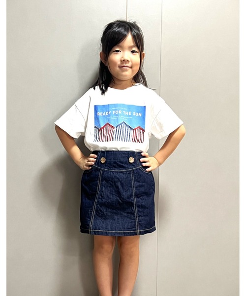 DOUBLE JAPAN スカート 「日本製」やわらかデニムスカート キッズ 子供