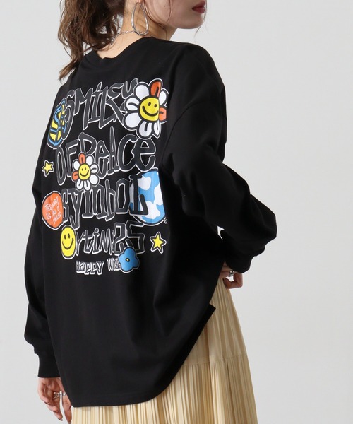 FUNALIVE tシャツ SMILEY FACE 別注 ワイドロングTシャツ メンズ