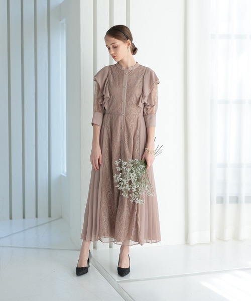 niana ドレス フリル7分袖レースドレス : ZOZOTOWN Yahoo!店