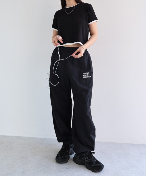 ワイドパンツ パンツ 「新色・新サイズ追加」ANMEロゴナイロンワイドパンツ「接触冷感/UVカット(UPF50＋)/撥水加工」 レディース メンズの画像