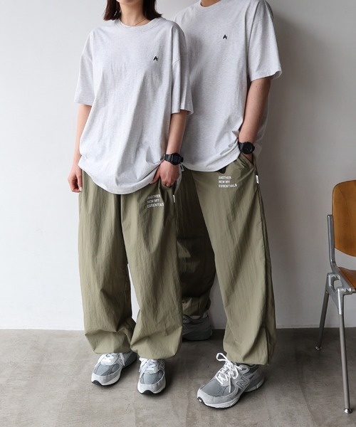 ANME パンツ 「新色・新サイズ追加」ANMEロゴナイロンワイドパンツ