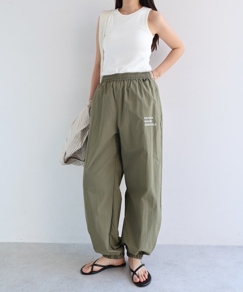 ワイドパンツ パンツ 「新色・新サイズ追加」ANMEロゴナイロンワイドパンツ「接触冷感/UVカット(UPF50＋)/撥水加工」 レディース メンズの画像