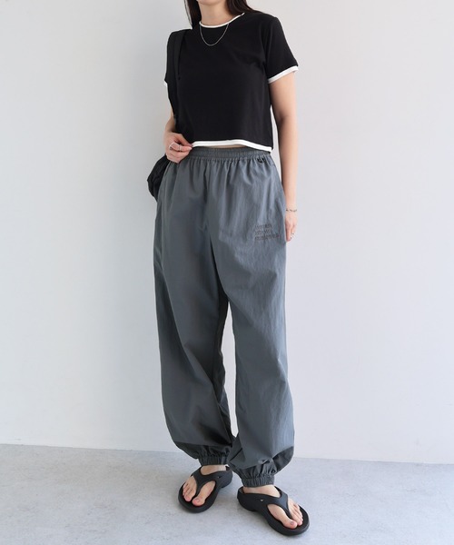 ANME パンツ 「新色・新サイズ追加」ANMEロゴナイロンワイドパンツ