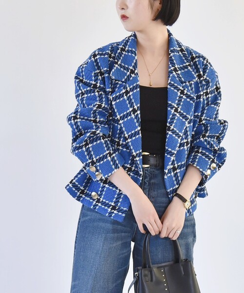 quaranciel ジャケット テーラードジャケット quaranciel: ブルー