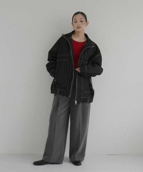 hellam ブルゾン アウター Wジップデニムブルゾン レディース