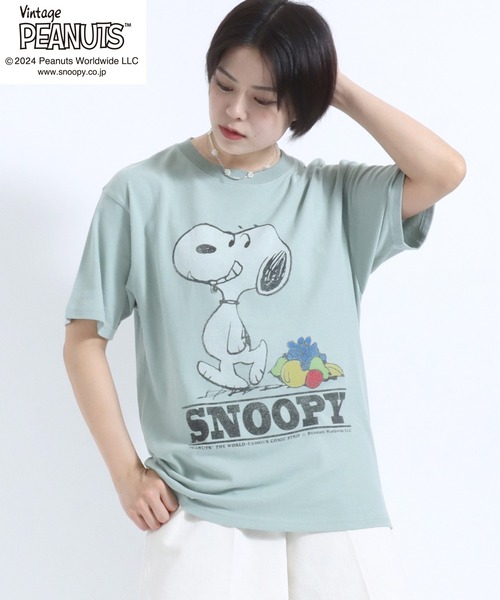 XLARGE　スヌーピーコラボ　ヒッコリー半袖シャツ　ヴィンテージピーナッツ XLARGE（エクストララージ）の「XLARGE×SNOOPY S/S HICKORY WORK