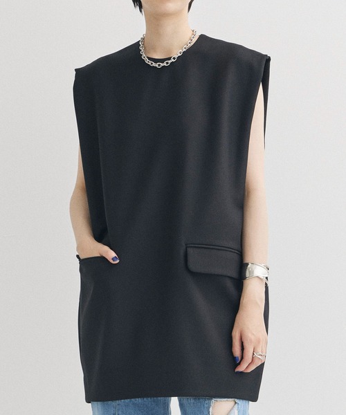 CLANE SLEEVELESS LONG COCOON TOPS