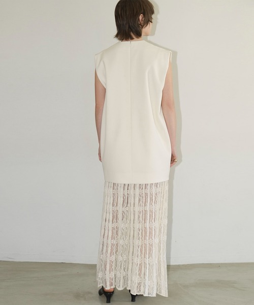 CLANE クラネ ノースリーブシャツワンピース コクーントップス CLANE tシャツ 「CLANE/クラネ」SLEEVELESS LONG COCOON TOPS