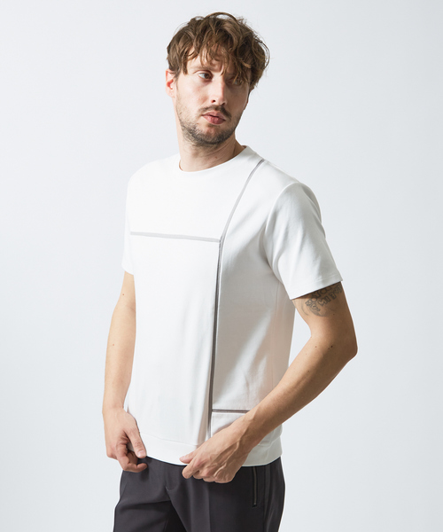 5351 pour les hommes シャツ 5351 POUR LES HOMMES tシャツ スリットネック八分袖プル