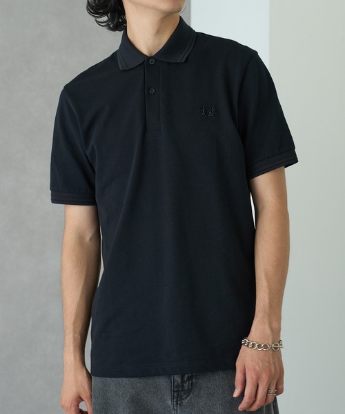 FRED PERRY 半袖ポロシャツ ブラック Mサイズ FRED PERRY（フレッドペリー） ポロシャツ 「FRED PERRY」TWIN TIPPED