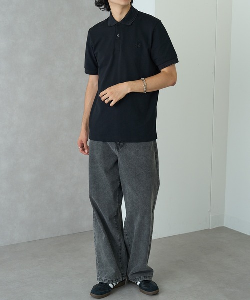 Fred Perry ダークグレー ポロシャツ Lサイズ FRED PERRY（フレッドペリー） ポロシャツ 「FRED PERRY」TWIN TIPPED
