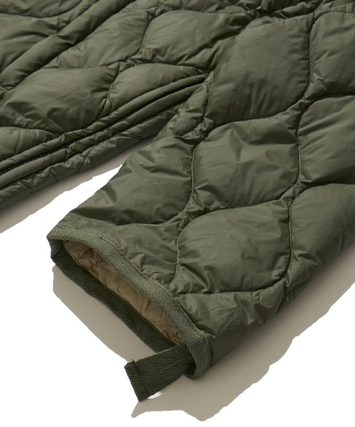 美品 TAION ミリタリーキルトダウンJKT OLIVE Mサイズ TAION ダウンジャケット ダウン 「TAION」MILITARY W-ZIP V NECK