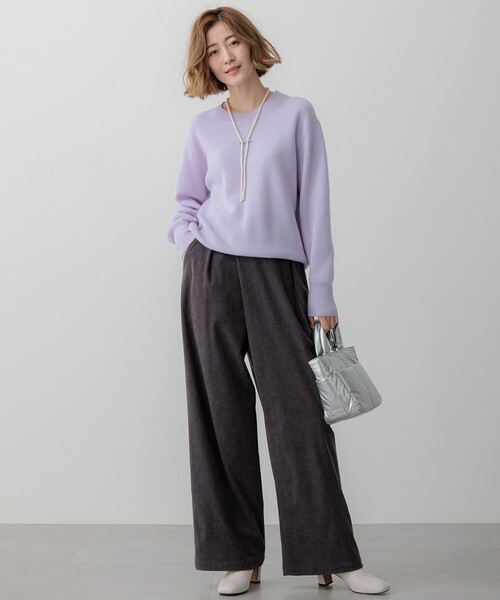 美品45Rコーデュロイ ワイドパンツ ラグスタイル LUXSTYLE 細コーデュロイワイドパンツ/ワイド