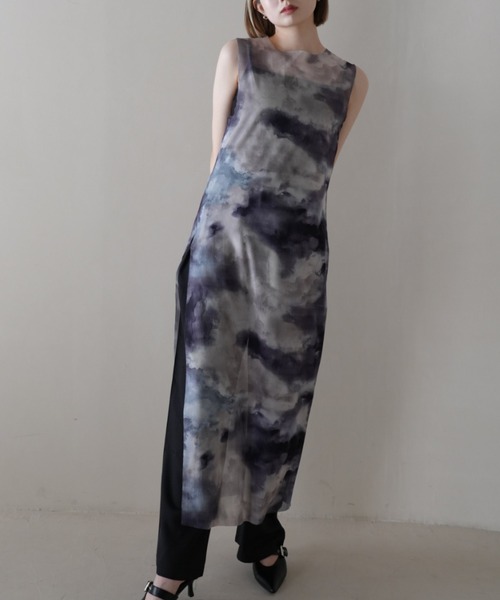 NON TOKYO マーブル柄シアーワンピース 新品 Uenui ワンピース マーブル シアー ワンピース 総柄 : ZOZOTOWN Yahoo