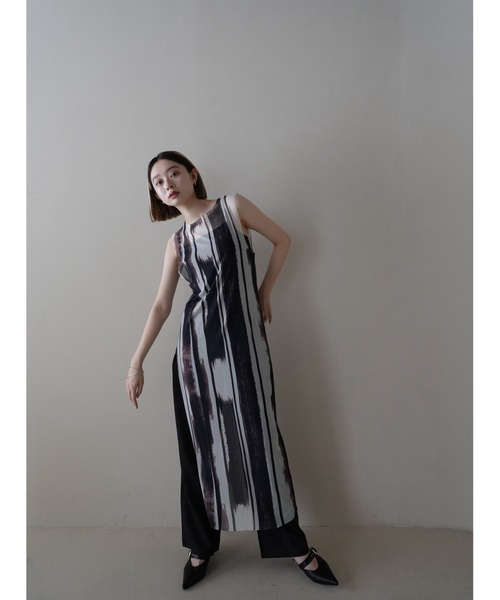 Uenui ワンピース マーブル シアー ワンピース 総柄 : ZOZOTOWN Yahoo