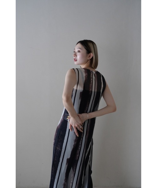 Uenui ワンピース マーブル シアー ワンピース 総柄 : ZOZOTOWN Yahoo