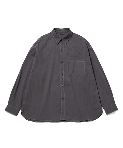 JUNRED シャツ フィルムルーズレギュラーカラーシャツ メンズ