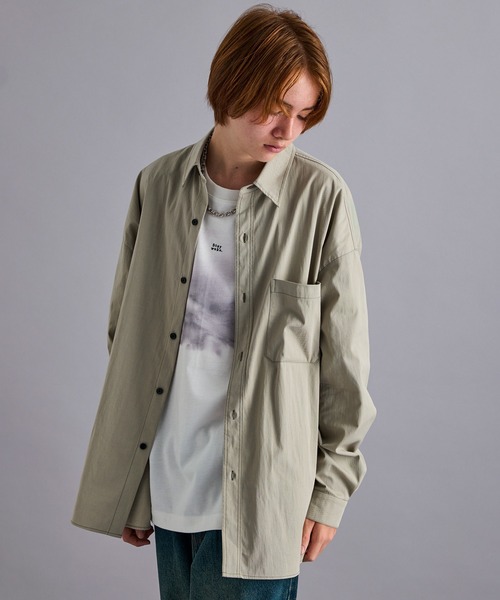 JUNRED（ジュンレッド） シャツ フィルムルーズレギュラーカラーシャツ