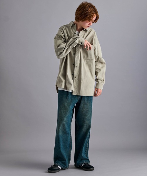 JUNRED（ジュンレッド） シャツ フィルムルーズレギュラーカラーシャツ