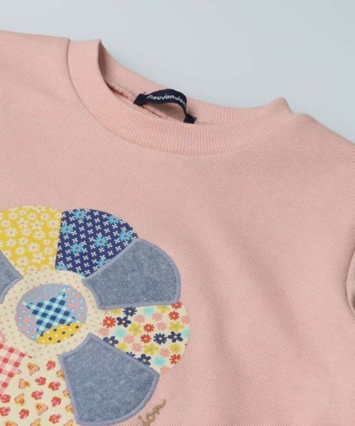 moujonjon（ムージョンジョン） トレーナー パッチワークキルト風お花