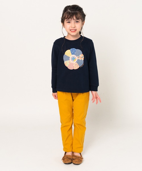 moujonjon（ムージョンジョン） トレーナー パッチワークキルト風お花