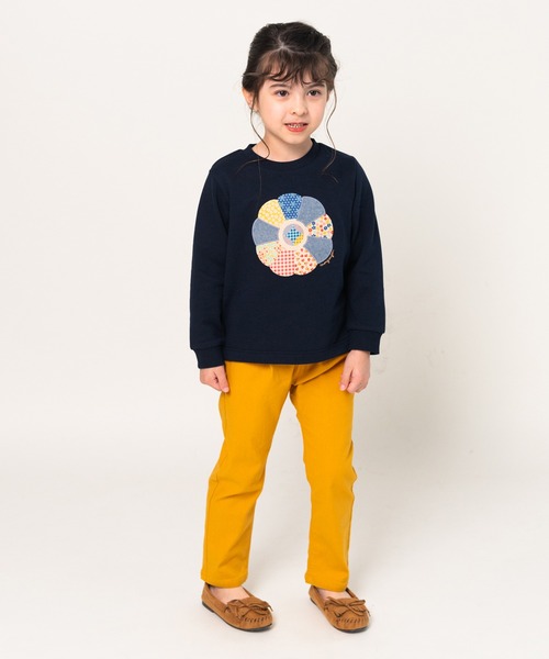 moujonjon（ムージョンジョン） トレーナー パッチワークキルト風お花