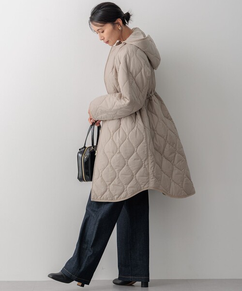 23区　洗える/撥水加工　中綿 ロング パディング アウター　グレー系　新品 23区 【洗える/撥水加工】中綿 ロング パディング アウター