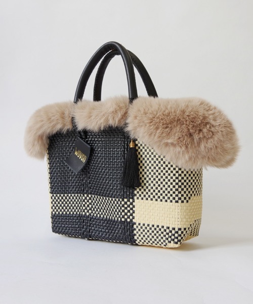 かごバッグ カゴバッグ WOVEN (ウーヴン) / エコファーフラップ