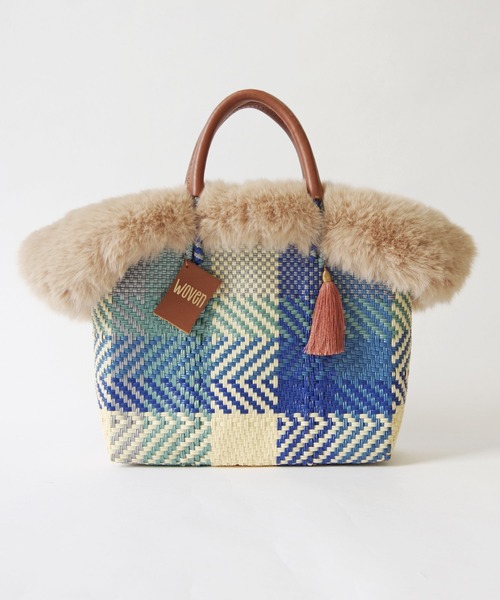 WOVEN カゴバック かごバッグ カゴバッグ WOVEN (ウーヴン) / エコファーフラップ