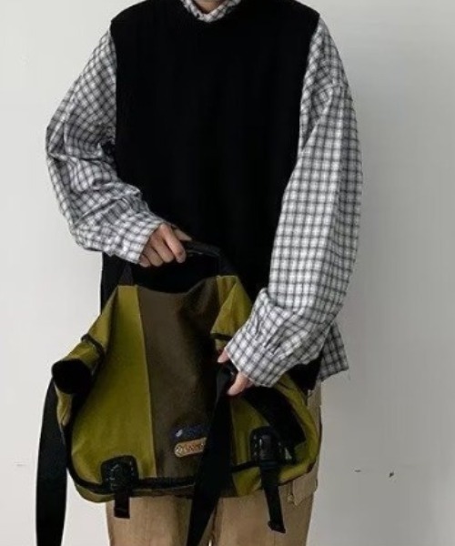 FreeZone セーター ニット メンズ秋冬オーバーサイズ無地ニットベスト