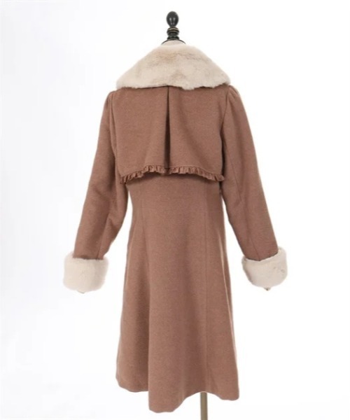 axes femme POETIQUE ダッフルコート コート ファーティペ付