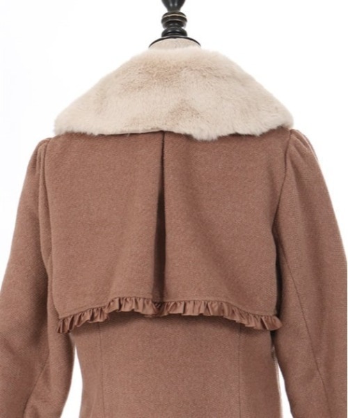 axes femme POETIQUE ダッフルコート コート ファーティペ付