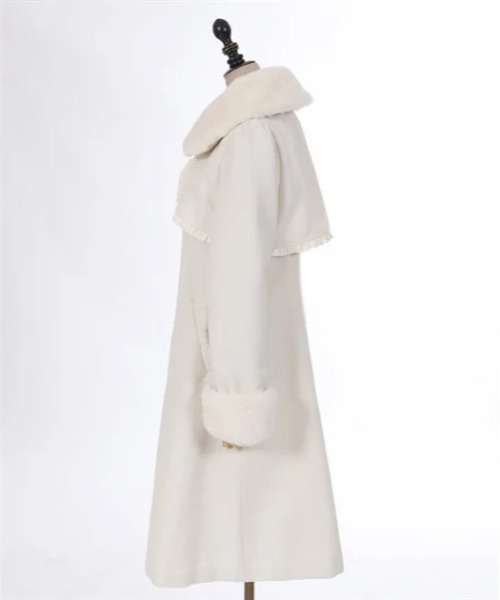 美品　axes femme POETIQUE / ダッフルコート　M フリル axes femme POETIQUE ダッフルコート コート ファーティペ付