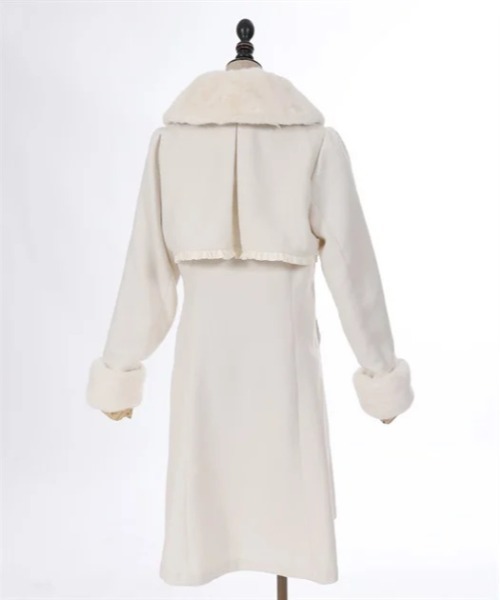 axes femme POETIQUE ダッフルコート コート ファーティペ付
