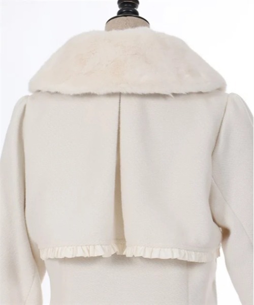 美品　axes femme POETIQUE / ダッフルコート　M フリル axes femme POETIQUE ダッフルコート コート ファーティペ付