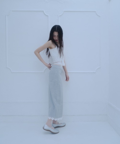 Smyeon スカート Sweat lace skirt/レース付きスウェットスカート
