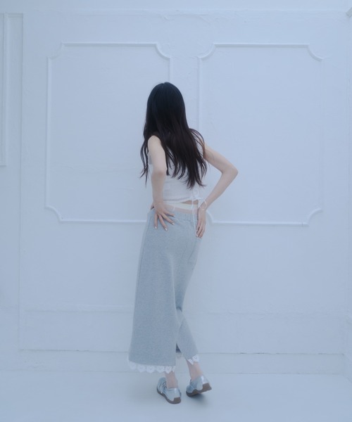 Smyeon スカート Sweat lace skirt/レース付きスウェット