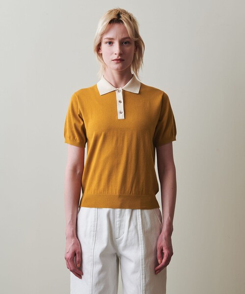 「Steven Alan」 半袖ニット FREE マスタード レディース STEVEN ALAN 「Steven Alan」 半袖ニット FREE マスタード