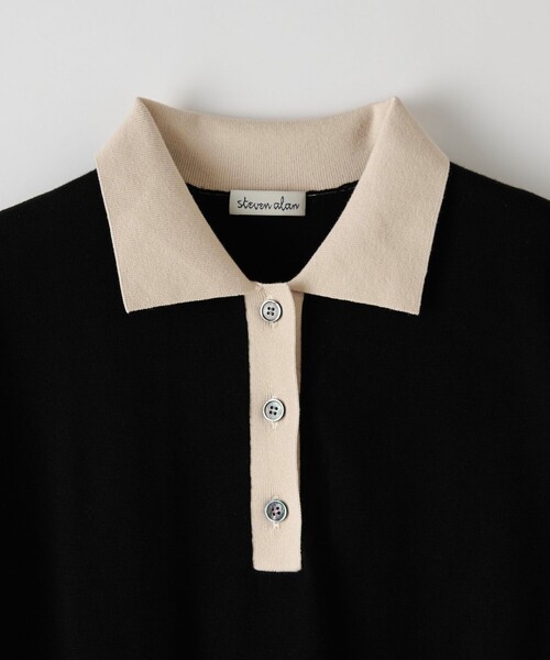 ニット セーター 「Steven Alan」バイカラー ポロカラーニット レディース STEVEN ALAN ニット セーター 「Steven Alan」バイカラー ポロ