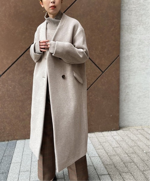 NOBLE（ノーブル） ノーカラーコート 36 グレー レディース : ZOZOTOWN