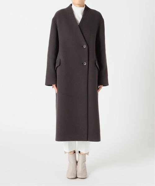 NOBLE（ノーブル） ノーカラーコート 36 グレー レディース : ZOZOTOWN