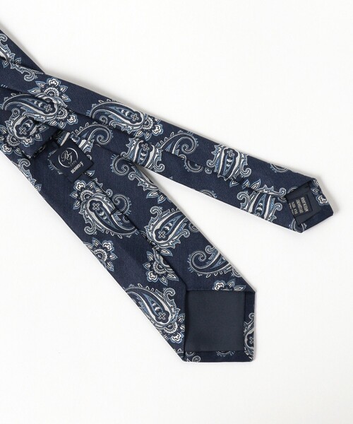 BEAMS F ビームスエフ ネクタイ ペイズリー 総柄 シルク ブルー BEAMS F（ビームスF）Seaward & Stearn / シルク ペイズリー