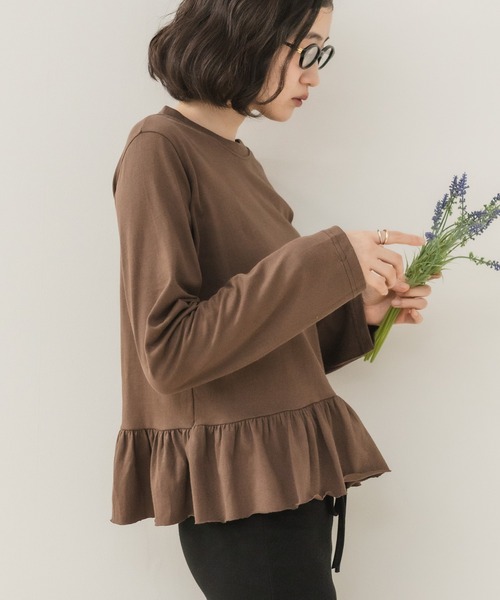 HEILIS（ヘイリス） tシャツ 裾フリルペプラムカットソー/フリル