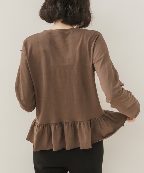 HEILIS（ヘイリス） tシャツ 裾フリルペプラムカットソー/フリル
