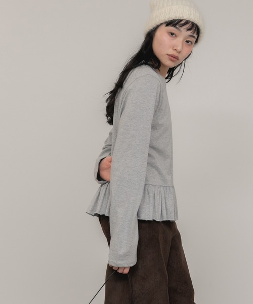 HEILIS（ヘイリス） tシャツ 裾フリルペプラムカットソー/フリル