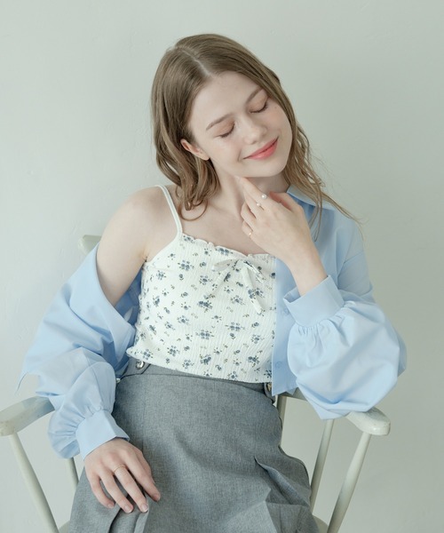 Ambre Neige キャミソール flower design camisole / 花柄カップ