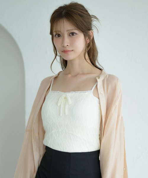 Ambre Neige キャミソール flower design camisole / 花柄カップ
